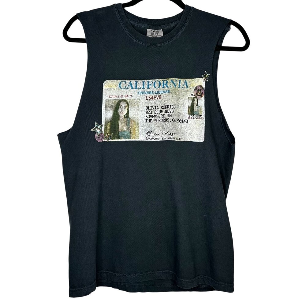 Olivia Rodrigo First Edition Driver's License Merch Sleeveless Tee Small